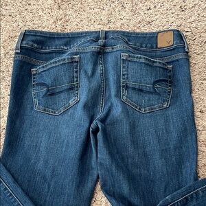 American Eagle Women’s Straight Leg Jeans in Dark Blue Wash